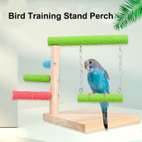 Vente en gros de perchoir debout en bois, aire de jeux amusante, fournitures de cage pour animaux de compagnie, accessoires de volière, produits pour oiseaux