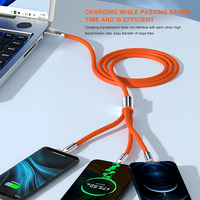 Câble de charge rapide multi-prise 120W 3-en-1, cordon de chargeur USB C, câble de données haute vitesse pour iPhone Samsung Xiaomi