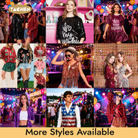 Veste à franges et sequins YACHEN pour femme, avec revers et pompons, idéale pour les soirées, livraison rapide pour discothèques et festivals