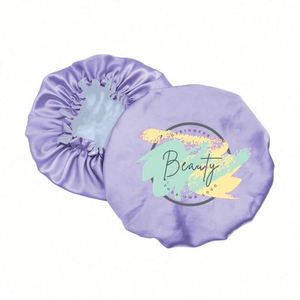 Custom Logo Soft Satin Silk Sleeping Cap Double Sided Bonnet Reversible Designers Bonnets for Adult or Kids - Product Image 1