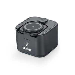 Hot bán 4in1 ánh sáng lên Logo sạc không dây loa răng xanh với microphone có thể gập lại giữ điện thoại di động mini loa không dây - Product Image 2