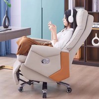 Chaise de bureau exécutive à dossier haut automatique au design moderne Caractéristiques ergonomiques Chaise de bureau d'ordinateur Repose-pieds Roues Caractéristique de massage