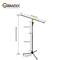 Support de microphone de sol de trépied de joint métallique coloré réglable en hauteur robuste professionnel