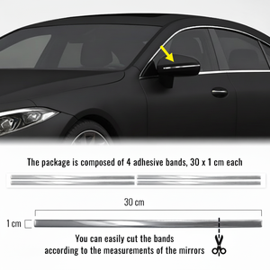 Strisce adesive protettive a specchio cromate 3D 1X30 Cm-4 pezzi regali per auto - Product Image 1
