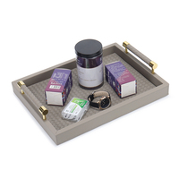 Boîte de rangement de bureau en cuir pour fournitures hôtelières, organiseur multifonctionnel pour stylos et papeterie, ensemble de rangement d'informations pour bureau