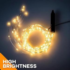 DC <span class=keywords><strong>12V</strong></span> Cổ Tích Chuỗi Ánh Sáng Ngoài Trời Đa Sợi 180 Đèn LED Tưới Nước Có Thể Không Thấm Nước Năng Lượng Mặt Trời Powered Thác Ấm Trắng Đom Đom Đom Đom Đom Đom Đom - Product Image 5