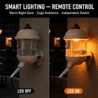 Bouteille d'eau magnétique 170 ml avec lumière LED télécommandée, abreuvoir anti-goutte pour petits animaux, décoration de cage pour petaugeur