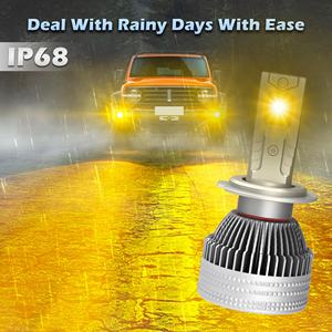 Giallo dorato H11 3000K nuova lampadina ad alta potenza 140w <span class=keywords><strong>faro</strong></span> H1 9005 9006 Led <span class=keywords><strong>faro</strong></span> 15600LM ad alta potenza <span class=keywords><strong>faro</strong></span> a Led - Product Image 6