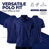 Polo pour homme en nylon et élasthanne, léger, col lisse, idéal pour les voyages, vêtements de sport quotidiens pour l'extérieur, vente en gros disponible
