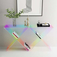Table d'appoint en plexiglas irisé au design personnalisé table console contemporaine nordique colorée moderne et minimaliste pour le salon