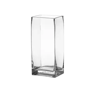High Quality Wedding Decoration Square Glass Vase At Wholesale Price