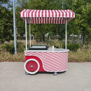 Camión de Helados Personalizado, Carrito Móvil de Acero Inoxidable para Helados en Bola con Mostrador de Exhibición - Product Image 1