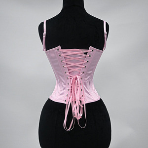 Elegant Satin Applique <b>Corset</b> Thin Strap Molded Cup Sweetheart Overbust Bodice Waist Cincher Shaping Bustier <b>Top</b> - Product Image 4