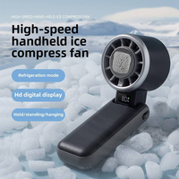 Ventilateur portable haute vitesse H03B avec batterie 2400 mAh, moteur sans balais, écran LED, vitesse réglable et pack de refroidissement par glace