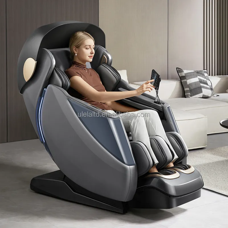 เก้าอี้นวด4D ไฟฟ้ามอร์เดรนเก้าอี้นวดตัวพร้อมหน้าจอสัมผัสและเสียง AI