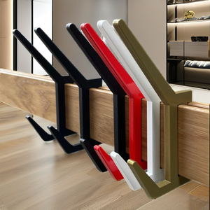 Porte-manteau mural moderne minimaliste en forme de Z, robuste, en aluminium, à fixer sur la porte, pour vêtements, manteaux, serviettes, unité simple - Product Image 2