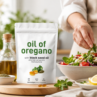 Capsules de gel mou de haute qualité 6000mg d'huile d'origan et d'huile de graines noires pour la santé digestive et l'immunité - Marque privée pour