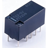 TX2-5V Original 5V 220V DC 2A Two Sets of Changeover: 2C (DPDT) DIP,15x7.4mm Signal Relays, up to 2 Amps RoHS