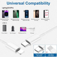 Cable de Nailon USB-C Tipo C de 1 m (3.3 pies) con Carga Rápida PD20W para iPhone 7/8/X/Xs/XR/11/12/13/14 Pro Max