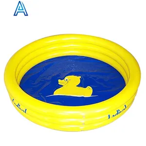 Cetak kustom ukuran bentuk logo PVC tiup bulat berkemah luar ruangan perjalanan lipat kolam renang untuk permainan anak-anak kolam bermain