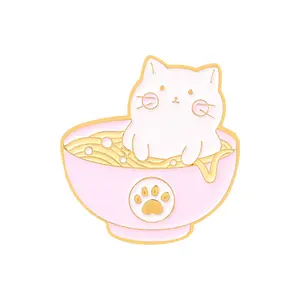핑크 만화 새끼 고양이 귀여운 핀 배낭 핀 합금 에나멜 브로치 고양이 재미 고양이 브로치 카우보이 배지 핀 학교 가방 의류 자켓