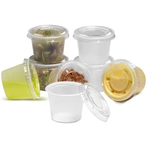 Free Sample Disposable Plastic PP Clear Black Mini Small Soy Sealing Sushi Storage Box Sauce Cup with Lid for Hotel