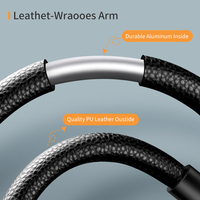 360 °   Support de téléphone et tablette à bras long réglable - Support universel en aluminium à col de cygne avec revêtement en cuir