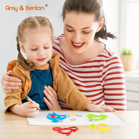 Spirale Art Dessin Kit Dinosaure Spirale Forme En Plastique Pochoir Assortiment Règle Dessin Modèle Outil D'apprentissage pour Garçons et Filles