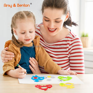 ศิลปะเกลียวชุดวาดภาพไดโนเสาร์เกลียวรูปร่างพลาสติกลายฉลุคัดแยกไม้บรรทัดวาดแม่แบบการเรียนรู้เครื่องมือสําหรับเด็กหญิงและเด็กชาย - Product Image 6