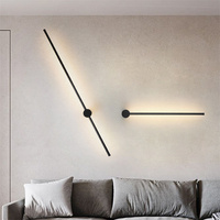Chambre Escaliers Salon Canapé Fond LED Long Mur Mur Batterie Long Tube Forme Aluminium Linéaire Intérieur LED Applique Murale