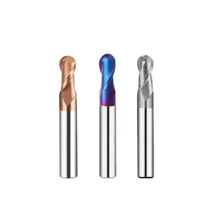 Korgu High-performance coated Ball Type solid carbide milling cutters for machining steel, cast iron and stainless steel.