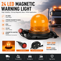 Luz de Advertencia Estroboscópica Magnética LED de 12V 24W, Luz de Emergencia de Zona Roja, Indicador de Seguridad, Accesorio de Luz para Camión, Luz de Señalización de Tráfico