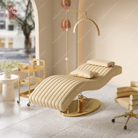 Table de Massage Incurvée Rose Moderne de Luxe pour Soins Spa, Salon de Beauté Faciale et Extensions de Cils, À Vendre