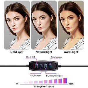 APEXEL <span class=keywords><strong>Anneau</strong></span> de 10 pouces 3 modes <span class=keywords><strong>LED</strong></span> pleine lumière avec mini trépied et 1 <span class=keywords><strong>support</strong></span> de téléphone universel APL-FL10JJ13Y - Product Image 3