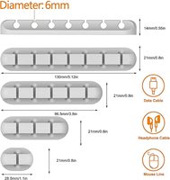 Clips de fixation adhésifs pour câbles, gestion des fils, organisateur de câbles pour bureau, câble de charge USB, câble d'alimentation de table de chevet, câble de souris