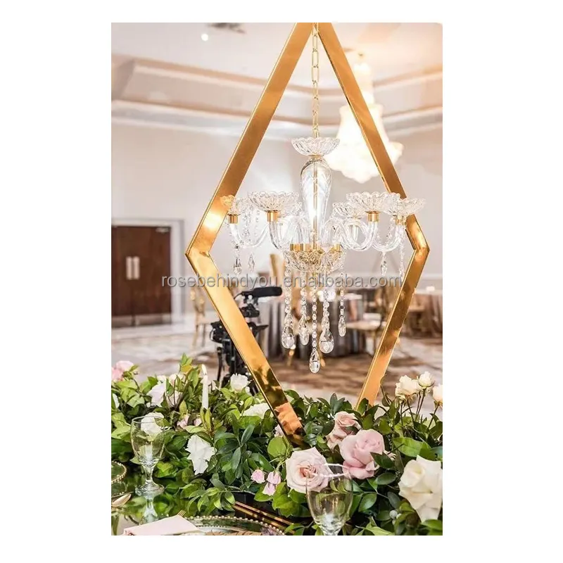 Centres de table pour mariage, décorations de table, centres de table pour lustre en or diamant moderne