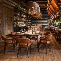 Nordisches Design Kommerzielle Gastronomie Hotel Freizeit Sessel Bankett Holz Restaurant Möbel Bistro Bar Esstisch Stühle Set