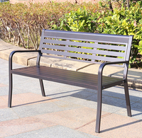 Mobilier d'extérieur banc à lattes en acier siège extérieur parc rue métal banc siège public jardin patio fer banc chaise