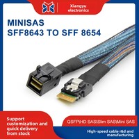 Câble de données Minisas HD SFF-8643 vers SFF-8654 en cuivre pour carte mère de serveur, contrôleur RAID, 05 mètres