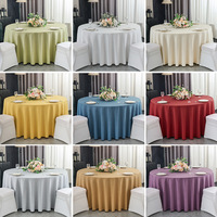 Nappe ronde en polyester épais résistante à la chaleur 300 g/m² avec motif uni