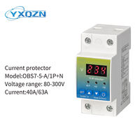 Voltmètre électronique monophasé LED avec protection de limite réglable, régulateur de tension automatique 220V AC 63A 10 KVA Cuivre PC