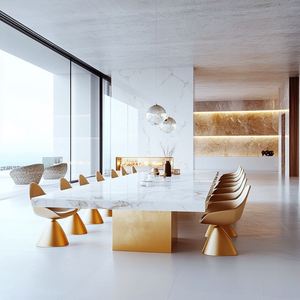 Ensemble table à manger de luxe 6 places pour meubles de salle à manger Tables à manger de style moderne avec chaises - Product Image 6