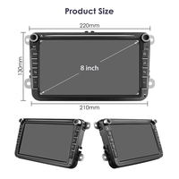 Autoradio Android 2 Din 8 pouces avec écran tactile, navigation GPS intégrée, CarPlay, WIFI, autoradio stéréo pour VW Volkswagen Skoda Seat universel