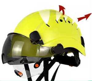 Visera para Casco de Seguridad WELTA Tipo Circular con Ranuras, Patrón de Fibra de Carbono, para Exteriores, con Gafas Integradas, Orejeras y Adhesivo Reflectante, ANSI Clase C - Product Image 6