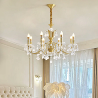 Lampe suspendue de plafond de style nordique français, lampe suspendue en cristal de luxe, lustre pour salon, salle à manger
