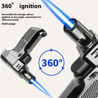 Briquet torche gonflable multifonction en plastique résistant au vent et aux hautes températures, pour barbecue, utilisation en extérieur, carburant au butane, pistolet à souder à main