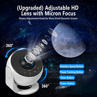 Projecteur de planétarium HD 13-en-1, lumière d'étoiles et de galaxie, lumière d'étoiles rotative à 360° avec minuterie pour cadeaux, décoration de chambre pour adultes et enfants