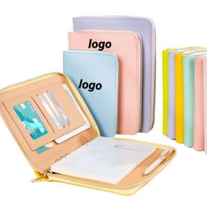 A5 Loose-leaf Notebook Multi-functional <b>Zipper</b> Notebook Macaron Meeting Record Book <b>Replaceable</b> <b>Zipper</b> Personalized Logo - Product Image 1
