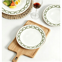 Service de table en céramique de style européen avec bordure dorée, ensemble de tasses et soucoupes nordiques/minimalistes pour la maison, l'hôtel, la décoration de table de mariage