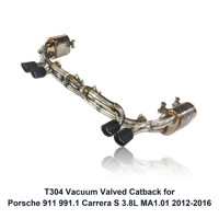 ING T304 Échappement à valve sous vide pour Porsche 911 991.1 Carrera S 3.8L MA1.01 2012-2016 |   X-Pipe en carbone à quatre embouts – Vente en gros